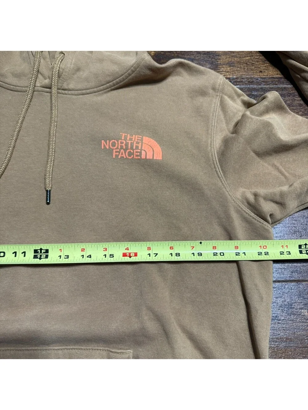 The North Face Men's Rust Brown Pullover Hoodie Large Logo Graphic Fleece Sz M